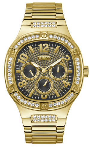 Guess Duke Glitz Crystals Gold Dial Gold Steel Strap Watch For Men - GW0576G2 Authentic Buy Shop Now