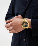 Guess Continental Chronograph Black Dial Gold Mesh Strap Watch For Men - GW0582G2 Authentic Buy Shop Now