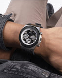 Guess Empire Chronograph Black Dial Black Silicon Strap Watch For Men - GW0583G1 Authentic Buy Shop Now