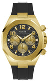 Guess Empire Chronograph Quartz Black Dial Black Silicon Strap Watch For Men - GW0583G2 Authentic Buy Shop Now