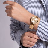 Guess Montage Quartz Gold Dial Gold Steel Strap Watch For Women - GW0588L1 Authentic Buy Shop Now