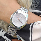 Guess Cubed Analog Silver Dial Silver Steel Strap Watch For Women - GW0606L1 Authentic Buy Shop Now