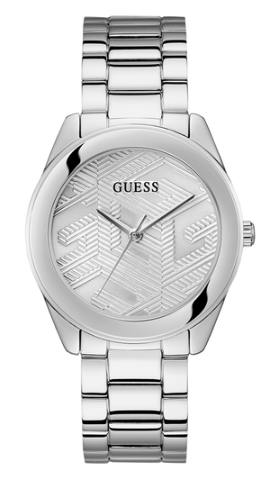 Guess Cubed Analog Silver Dial Silver Steel Strap Watch For Women - GW0606L1 Authentic Buy Shop Now