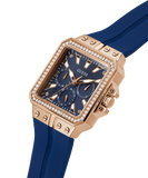 Guess Libra Crystals Blue Dial Blue Silicone Strap Watch For Women - GW0618L2 Authentic Buy Shop Now