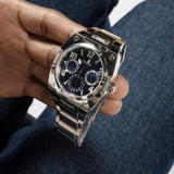 Guess Prodigy Chronograph Blue Dial Silver Steel Strap Watch For Men - GW0624G1 Authentic Buy Shop Now