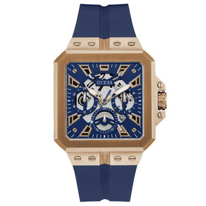 Guess Leo Chronograph Blue Dial Blue Silicone Strap Watch For Men - GW0637G3 Authentic Buy Shop Now