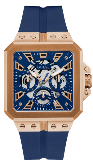 Guess Leo Chronograph Blue Dial Blue Silicone Strap Watch For Men - GW0637G3 Authentic Buy Shop Now