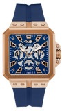 Guess Leo Chronograph Blue Dial Blue Silicone Strap Watch For Men - GW0637G3 Authentic Buy Shop Now