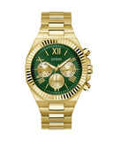 Guess Equity Analog Green Dial Gold Steel Strap Watch For Men - GW0703G2 Authentic Buy Shop Now