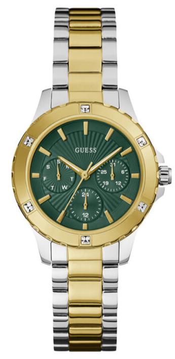 Guess Mist Analog Green Dial Two Tone Steel Strap Watch For Women - GW0723L1 Authentic Buy Shop Now