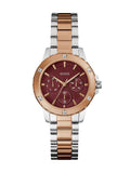 Guess Mist Analog Maroon Dial Two Tone Steel Strap Watch For Women - GW0723L2 Authentic Buy Shop Now