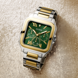 Guess Dress Chronograph Multifunction Green Dial Two Tone Steel Strap Watch For Men - GW0631G1 Authentic Buy Shop Now