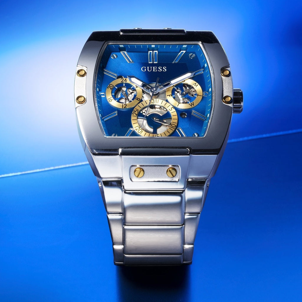 Guess Phoenix Multifunction Blue Dial Silver Steel Strap Watch For Men - GW0456G5 Authentic Buy Shop Now