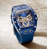 Guess Phoenix Multifunction Blue Dial Blue Rubber Strap Watch for Men - GW0203G7 Authentic Buy Shop Now