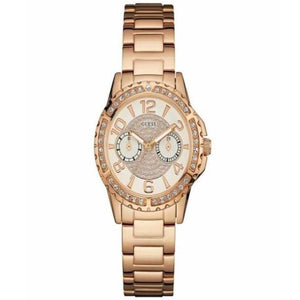 Guess Sassy Quartz White Dial Rose Gold Steel Strap Watch For Women - W0705L3 Authentic Buy Shop Now