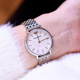 Emporio Armani Mother of Pearl Dial Silver Steel Strap Watch For Women - AR11112 Authentic Buy Shop Now