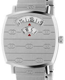 Gucci Grip Quartz Silver Dial Silver Steel Strap Watch For Men - YA157501 Authentic Buy Shop Now
