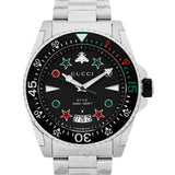 Gucci Dive Quartz Black Dial Silver Steel Strap Watch For Men - YA136221 Authentic Buy Shop Now