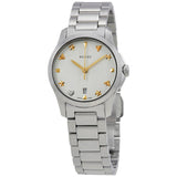 Gucci G Timeless White Dial Silver Steel Strap Watch For Women - YA126572A Authentic Buy Shop Now
