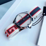 Gucci G Timeless Quartz White Dial Two Tone NATO Strap Watch For Men - YA1264071 Authentic Buy Shop Now