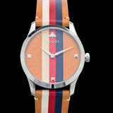 Gucci G Timeless Quartz Brown Dial Brown Leather Strap Watch For Men - YA1264078 Authentic Buy Shop Now