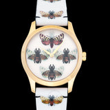 Gucci G Timeless Quartz White Dial White Leather Strap Watch For Women - YA1264109 Authentic Buy Shop Now