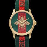 Gucci G Timeless Quartz Green & Red Dial Green & Red NATO Strap Watch For Men - YA126487A Authentic Buy Shop Now