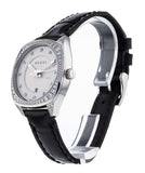 Gucci GG2570 Diamonds Silver Dial Black Leather Strap Watch For Women - YA142507 Authentic Buy Shop Now