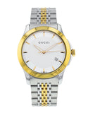 Gucci G Timeless Silver Dial Two Tone Steel Strap Watch For Men - YA126409 Authentic Buy Shop Now
