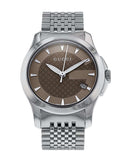 Gucci G Timeless Brown Dial Silver Steel Strap Watch For Women - YA126503 Authentic Buy Shop Now