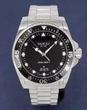 Gucci Dive Quartz Black Dial Silver Steel Strap Watch For Men - YA136301B Authentic Buy Shop Now