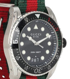 Gucci Dive Black Dial Red & Green Nylon Strap Watch For Men - YA136209 Authentic Buy Shop Now