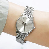 Gucci G Timeless Quartz Silver Dial Silver Steel Strap Watch For Women - YA1265019 Authentic Buy Shop Now