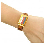 Gucci G-Frame Mother of Pearl Dial Brown Leather Snakeskin Strap Watch For Women - YA147402 Authentic Buy Shop Now