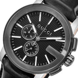Gucci G Chrono Black Dial Black Leather Strap Watch For Men - YA101205 Authentic Buy Shop Now
