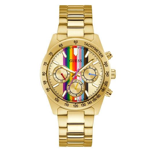 Guess Altitude Multifunction Gold Dial Gold Steel Strap Watch for Men - GW0434G1 Authentic Buy Shop Now