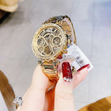 Guess Solstice Diamonds Gold Dial Gold Steel Strap Watch for Women - GW0403L2 Authentic Buy Shop Now