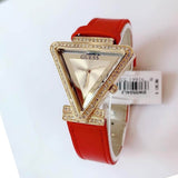 Guess Fame Quartz Gold Dial Red Leather Strap Watch For Women - GW0504L2 Authentic Buy Shop Now