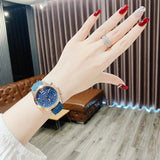 Guess Marina Chronograph Blue Dial Blue Denim Strap Watch For Women - W1057L1 Authentic Buy Shop Now