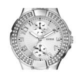 Guess Mini Prism Diamonds Silver Dial Silver Steel Strap Watch for Women - W12638L1 Authentic Buy Shop Now