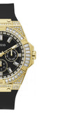 Guess Zeus Chronograph Diamonds Black Dial Black Silicone Strap Watch For Men - GW0208G2 Authentic Buy Shop Now