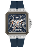 Guess Leo Chronograph Navy Blue Dial Blue Silicone Strap Watch For Men - GW0637G1 Authentic Buy Shop Now