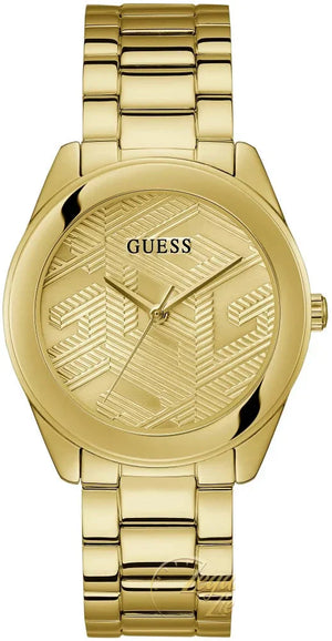 Guess Cubed Analog Gold Dial Gold Steel Strap Watch For Women - GW0606L2 Authentic Buy Shop Now