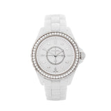 Chanel J12 Quartz Diamonds White Dial White Steel Strap Watch for Women - J12 H3110 Authentic Buy Shop Now
