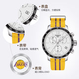 Tissot Quickster Chronograph NBA LA Lakers White Dial Yellow NATO Strap Watch for Men - T095.417.17.037.05 Authentic Buy Shop Now