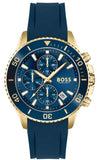 Hugo Boss Admiral Blue Dial Blue Rubber SIlicon Strap Watch for Men - 1513965 Authentic Buy Shop Now