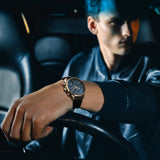 Hugo Boss Skymaster Chronograph Blue Dial Black Leather Strap Watch for Men - 1513783 Authentic Buy Shop Now