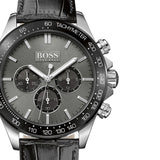 Hugo Boss Ikon Grey Dial Black Leather Strap Watch for Men - 1513177 Authentic Buy Shop Now
