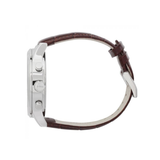Hugo Boss Ambassador Chronograph Silver Dial Brown Leather Strap Watch For Men - HB1513195 Authentic Buy Shop Now