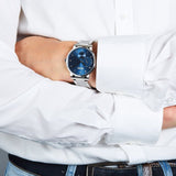 Hugo Boss Oxygen Chronograph Blue Dial Silver Steel Strap Watch for Men - 1513597 Authentic Buy Shop Now